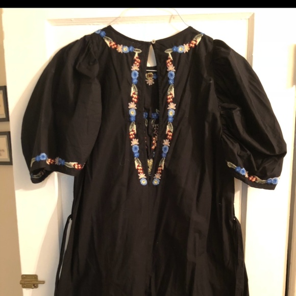 Free People Black Floral Mini Summer Dress - Picture 2 of 3